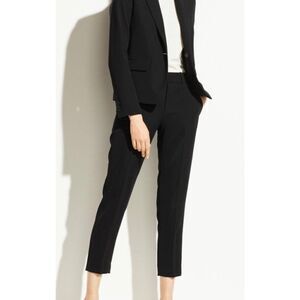 VINCE Black Wool Blend Tuxedo Trouser Pants